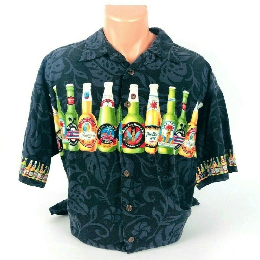 Koko Island xl button up beer Hawaiian shirt